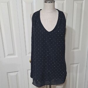 White House Black Market Black Sleeveless Blouse